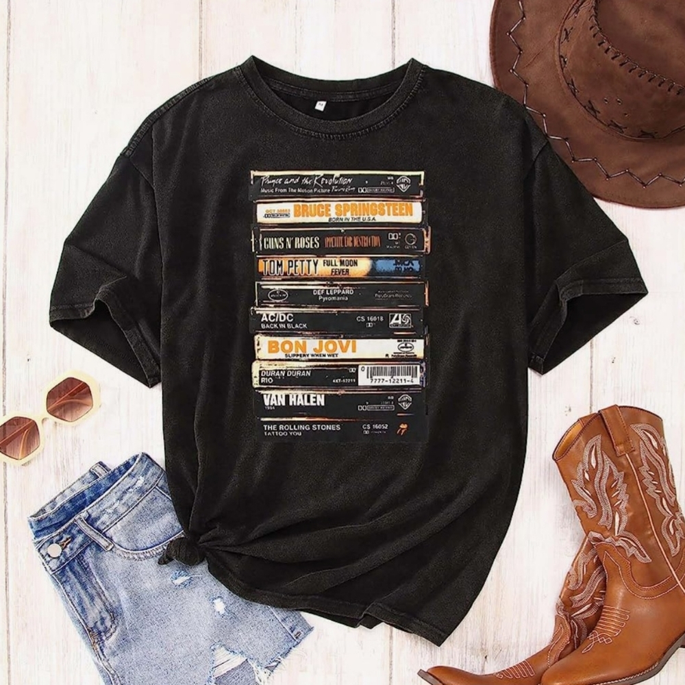 Distressed Nostalgia Rock Band Tee
